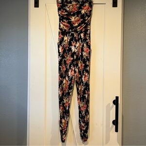 FLORAL AMERICAN DREAM STRAPLESS JUMPSUIT xs w/pockets one piece